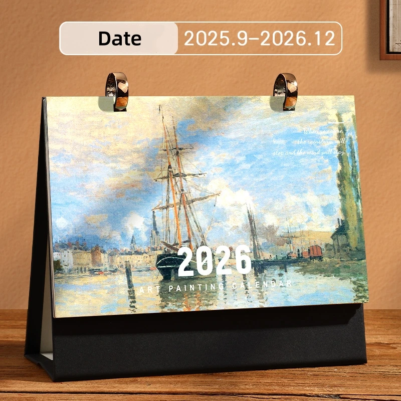 ปฏิทินวินเทจสุดสร้างสรรค์ ปฏิทินสำหรับคนรักศิลปะเหนือกาลเวลา ปฏิทินภาพวาดสีน้ำมัน ปฏิทินตั้งโต๊ะสไตล์วินเทจ ของตกแต่งโต๊ะทำงานสำหรับคนรักศิลปะ