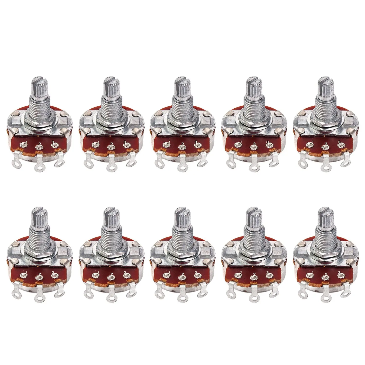 

10Pcs/Lot A500K Split Shaft Pots Potentiometer Guitar Audio Tone Switch Guitar Accessories