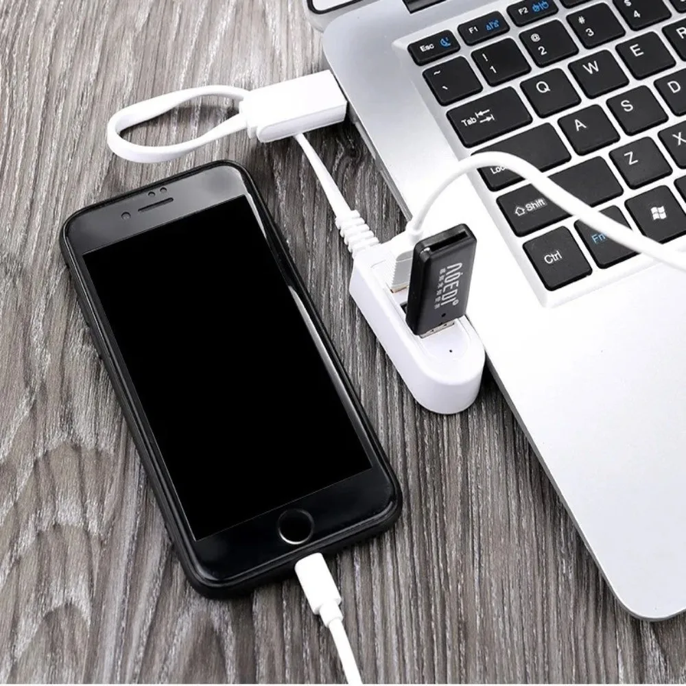 Portable Multi-function USB Hub Upgrade 2.0 30/120cm USB Splitter 3 In 1 USB Adapter