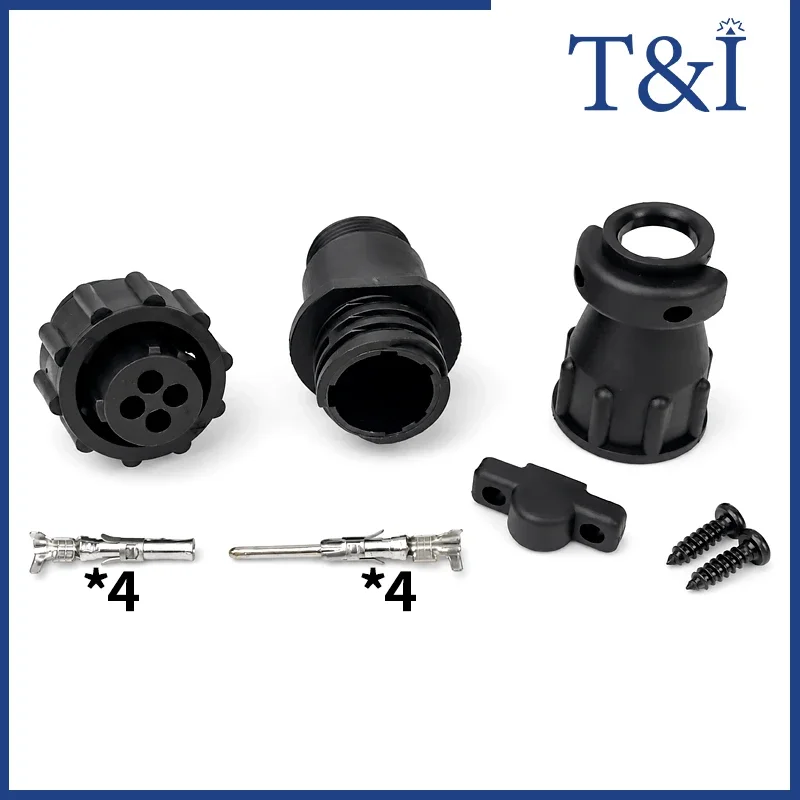 4 Pin Circular Connector Male Female with Contacts Cover Screw Options 182921-1 182658-1 182647-1 for SMT SMEMA Cable Wiring Use