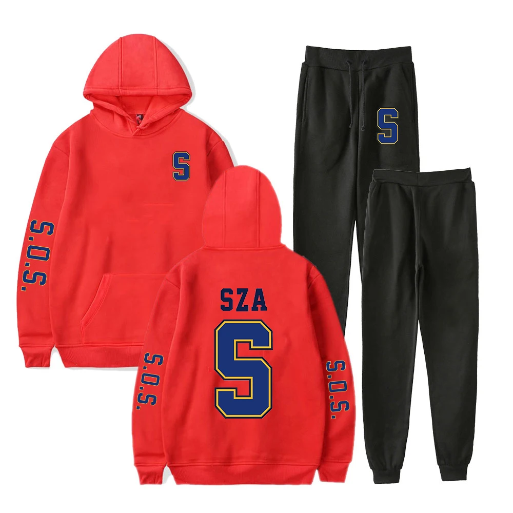 

SZA SOS Blind New Album Hoodie Jogger Pants Two Piece Set Sweatshirts+Sweatpants 2023 World Tour Clothes Men Women's Set