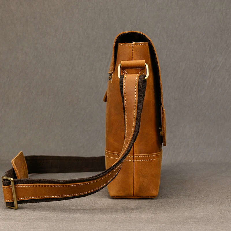 عالية الجودة حقيبة كتف جلدية حقيقية الرجال العمل اليومي حقيبة ساعي البقر حقائب كروسبودي حقائب رجالية عادية A4 حقيبة رافعة