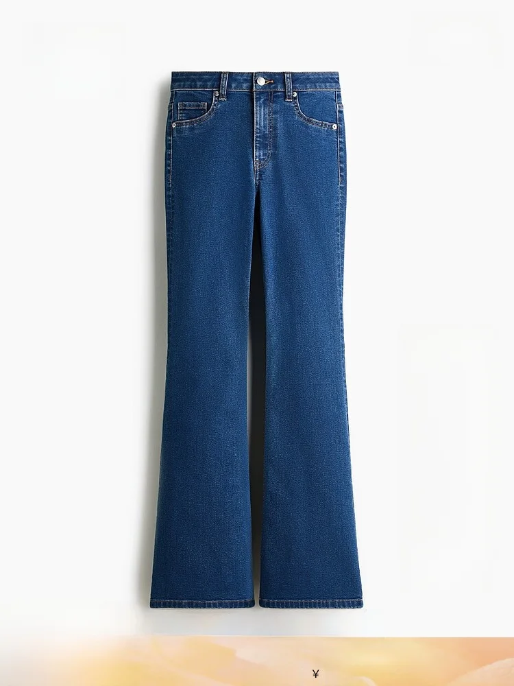

High Waist Bell Bottom Denim Jeans Women's Summer New Style Casual Slim Fit Micro Stretch Cotton Polyester Spandex Blend