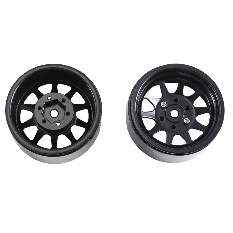 4PCS Metal Alloy 1.9 Beadlock Wheel Rims For 1:10 RC Crawler Axial SCX10 AXI03007 90046 TRX4 Redcat GEN8 Parts (Black)