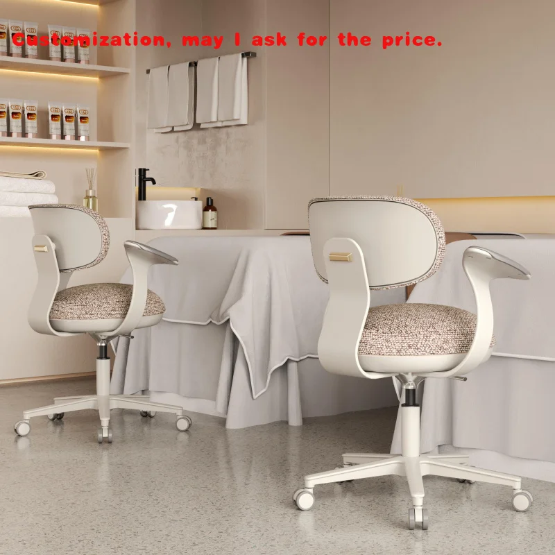 

custom.Premium Commercial Luxury Pu Leather Nail Salon Foot Spa Technician Chair Adjustable Beauty Salon Manicure St