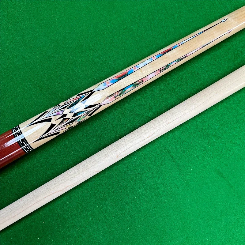 High-Quality Maple Pool Cue with Exquisite Gloss Finish and Premium Shock-Absorbing Rubber Butt Cap - Nine Ball Cue Stick