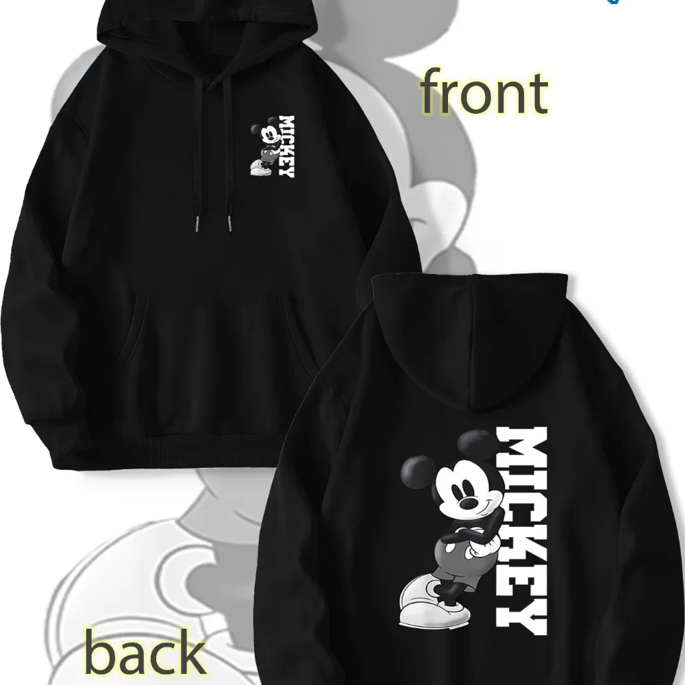 

Disney Mickey Mouse Men's Sweatshirt Autumn and Winter Warm Men's Hoodie Pullover Casual Trendy Street Men's Clothing