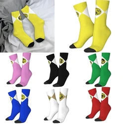 MMPR Yellow Ranger With Coin Men Women Socks Outdoor Novelty Spring Summer Autumn Winter Stockings Gift