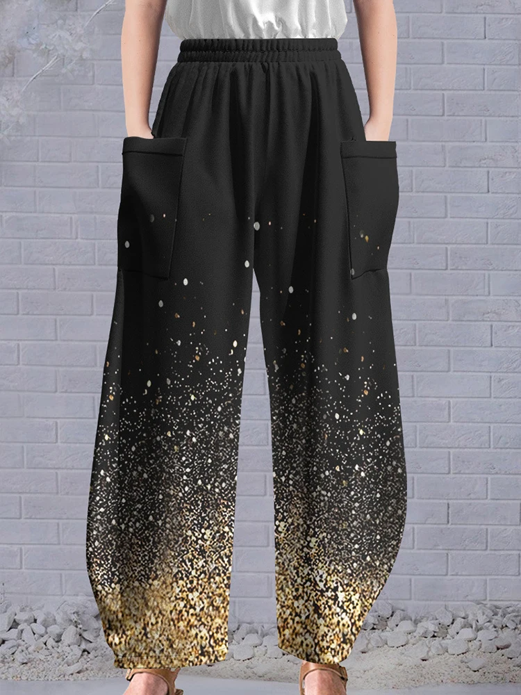 Zebra Kitty Wide Leg Pants Full Length Graphic Printed Gear Wheel Thin Hipster Fashion Summer Streetwear Trousers Women Clothing