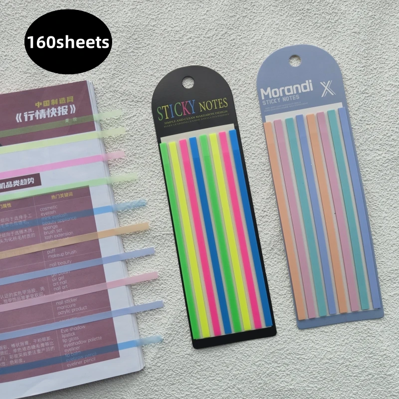 160Pcs Stickers Notes Transparent BookMarkers Index Tabs Flags Stationery Tabs Memo Pad Kawaii School Office Supplies