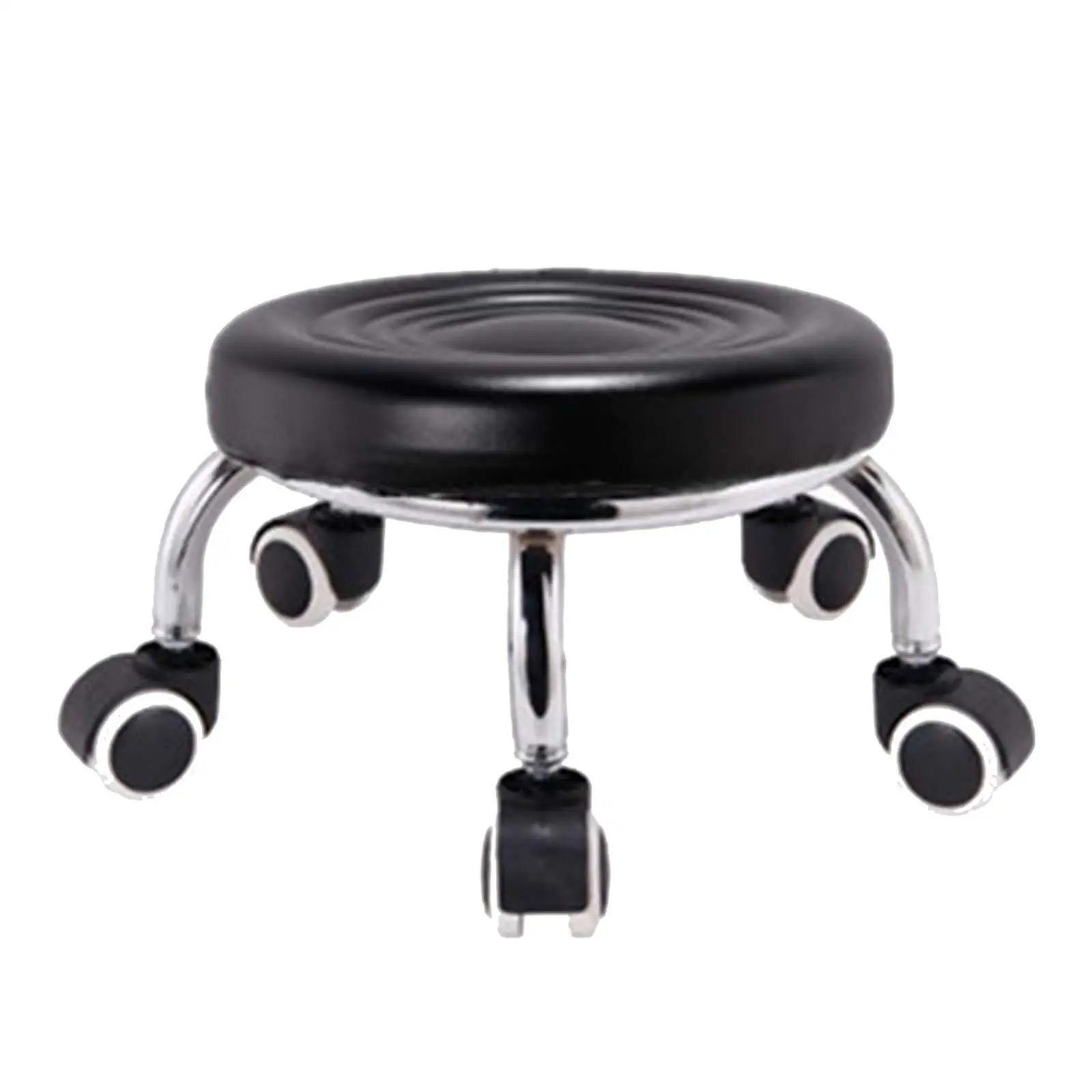 Small Low Rolling Seat Movable PU Leather Home Bench Sofa Foot Rest Lazy