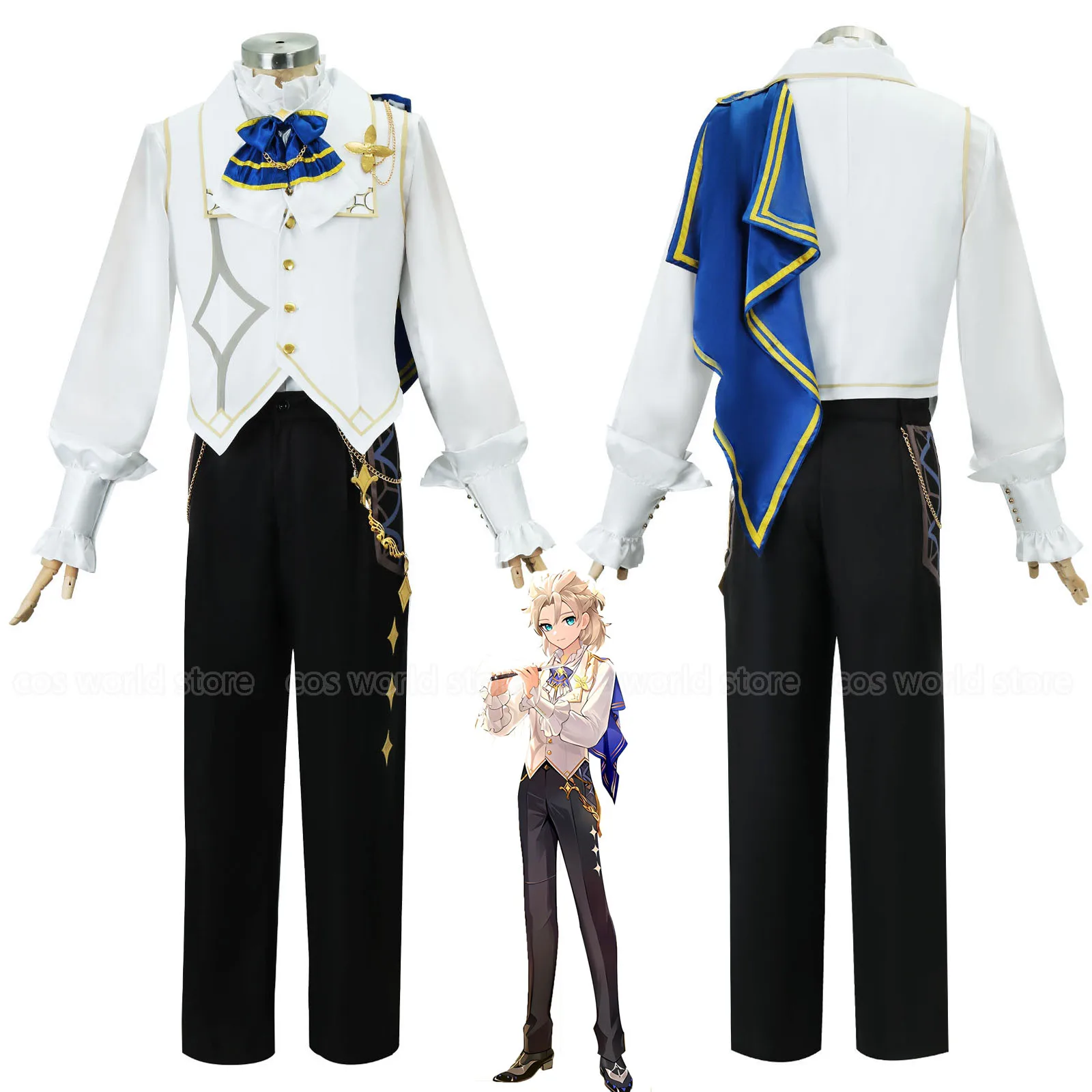 

Game Genshin Impact Albedo Concert Cosplay Costume Men Gorgeous Uniform Pants Shirt Outfits Halloween Carnival Costumes