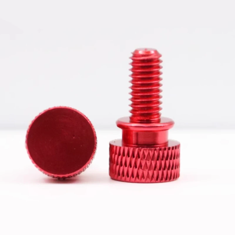 Custom 10pcs M4*20 Black /Red/ Aluminum Step Knurled Hand Thumb Screws