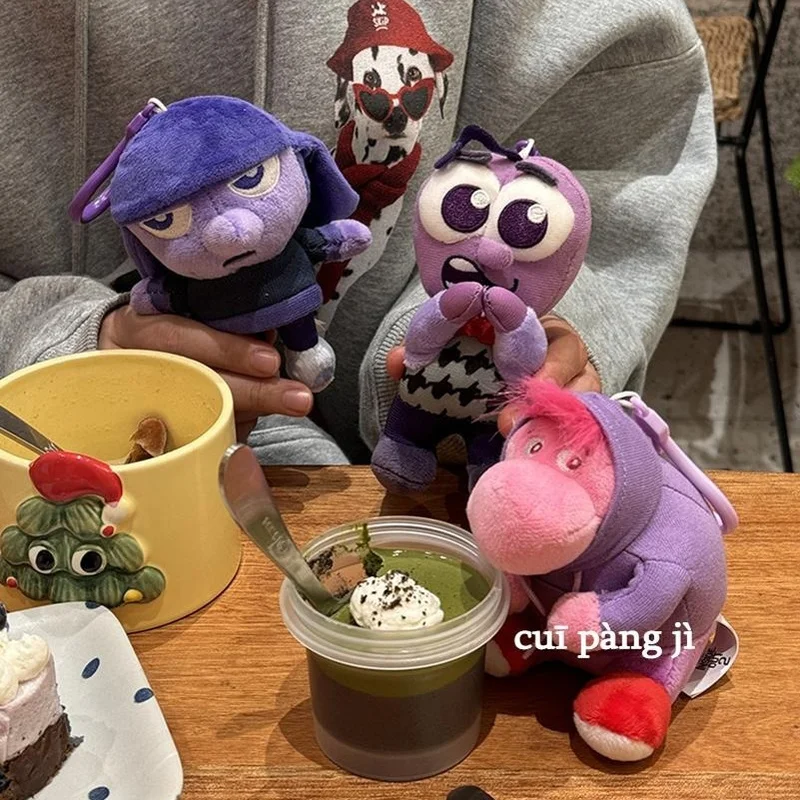 لطيف الكرتون أفخم المفاتيح على ظهره الديكور أنيمي داخل خارج دمية محشوة دمية هدية مفتاح الملحقات لعب لينة والهوايات