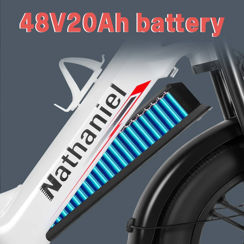 Nathaniel SYR08 City Commuting E-Bike, Dual Motor 2000W, 20x4.0 Integrated Wheel, 48V20AH, Speed 50+, Snow/Sand Outdoor Cycling image 5