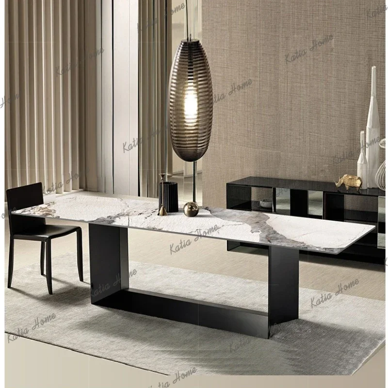 LD Italian Minimalist Slate Dining Table Nordic High-End Office Conference Table Restaurant Dining Table Office Furniture