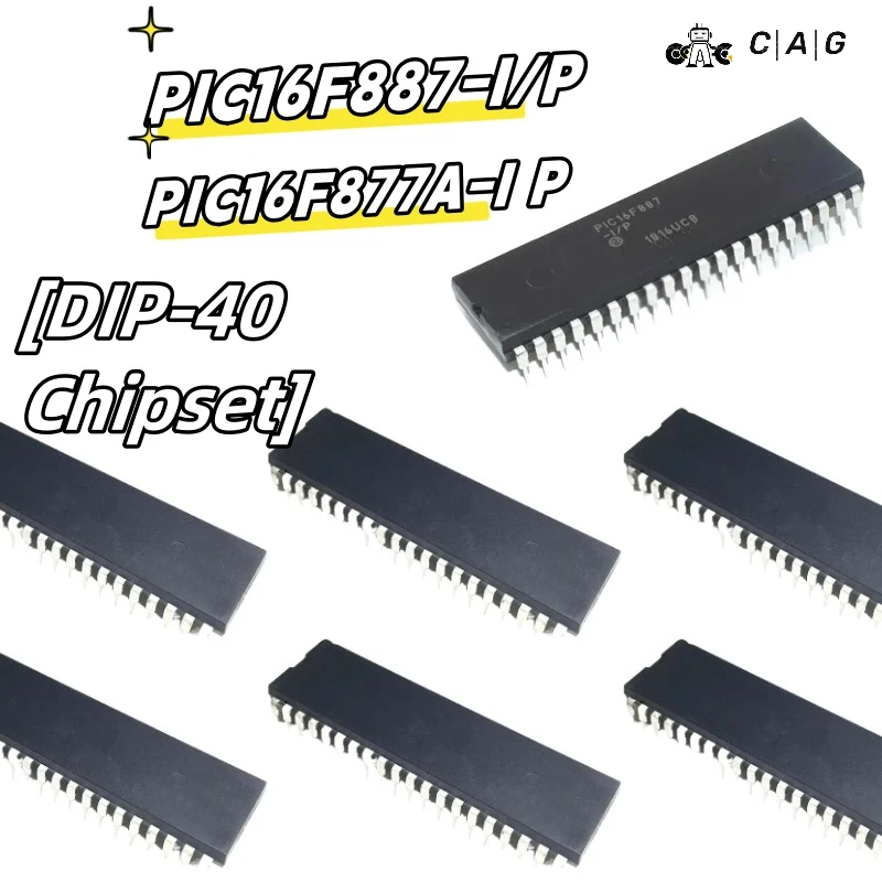 100% New Original PIC16F887-I/P PIC16F877A-I/P PIC16F887 PIC16F877A DIP-40 Chipset