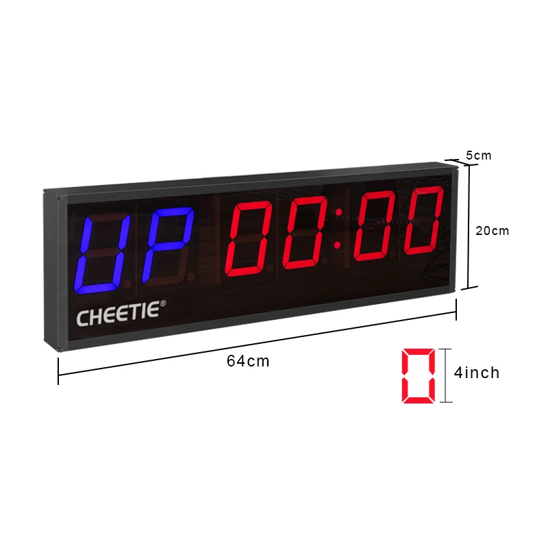 CHEETIE CP020 LED programmable cross fitness interval gym timer wall exercise clock with your logo.