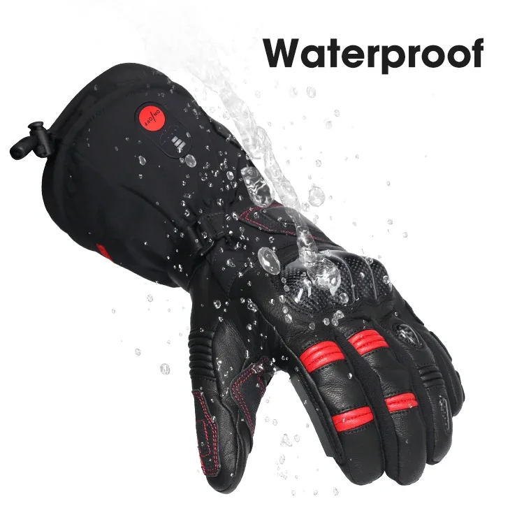 Penyelamat Penghangat Listrik Layar Sentuh Sarung Tangan Sepeda Motor Berpemanas Olahraga Hitam Isi Ulang Tahan Air