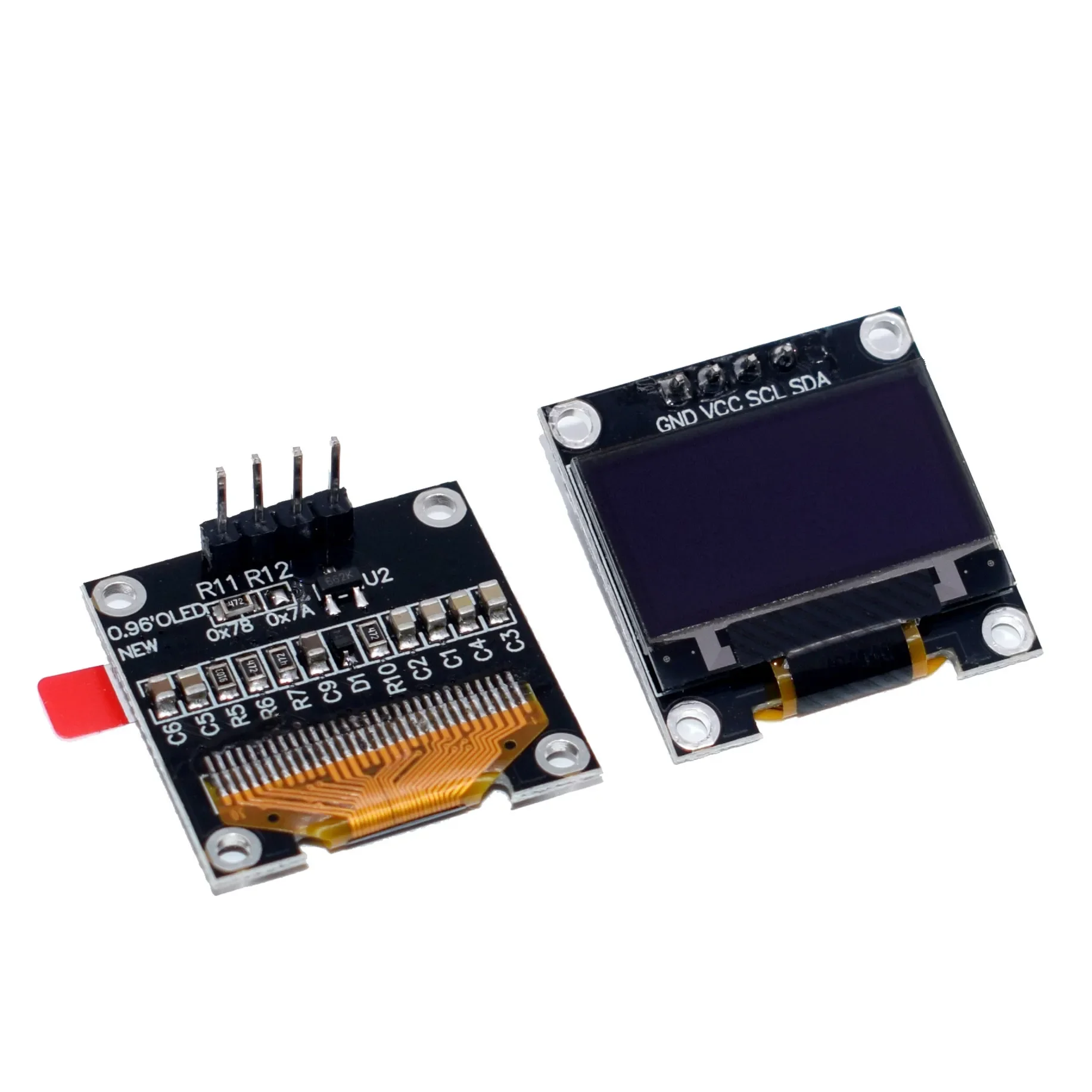Módulo de exibição oled branco serial iic de 0.96 polegadas 128x64 i2c ssd1306 placa de tela lcd gnd vcc scl sda 0.96 "para arduino oled preto