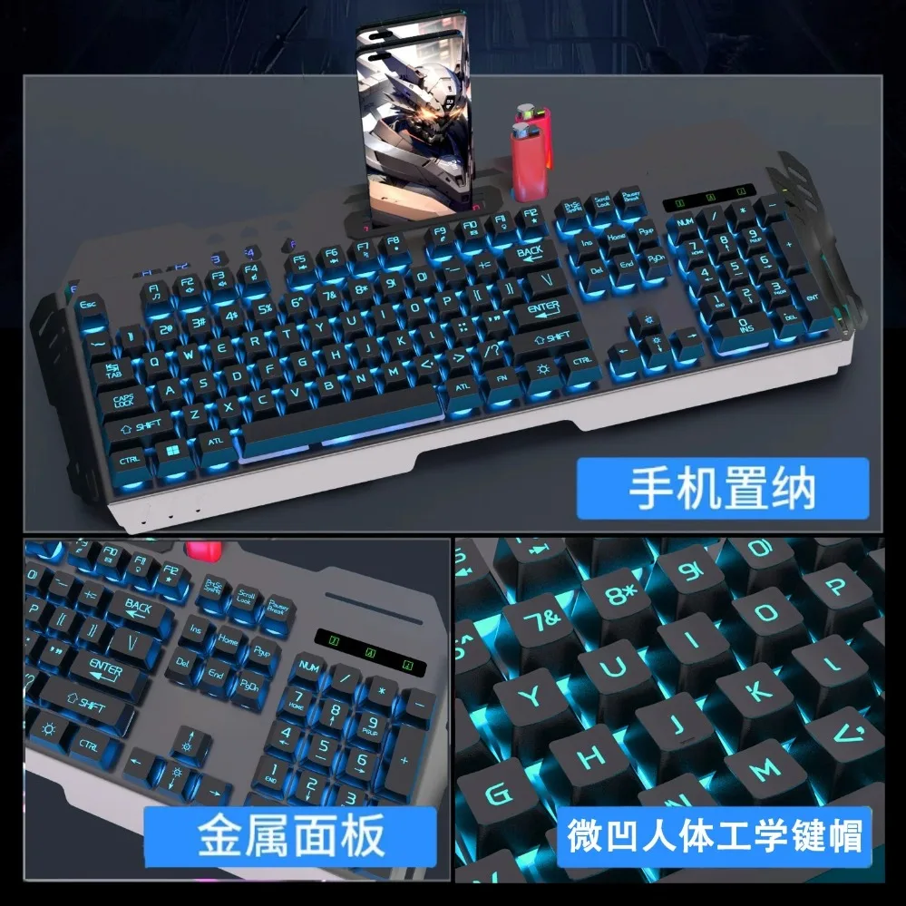 RGB Mechanical Feel Gaming Keyboard Mouse For Dark Samurai R710 PC Laptop Office (007)