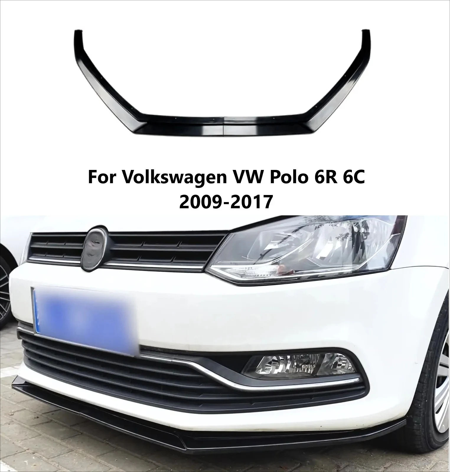 

Передний бампер автомобиля для Volkswagen VW Polo 6R 6C 2009-2017, сплиттеры, спойлер, внешняя тюнинг, послепродажные автомобильные аксессуары