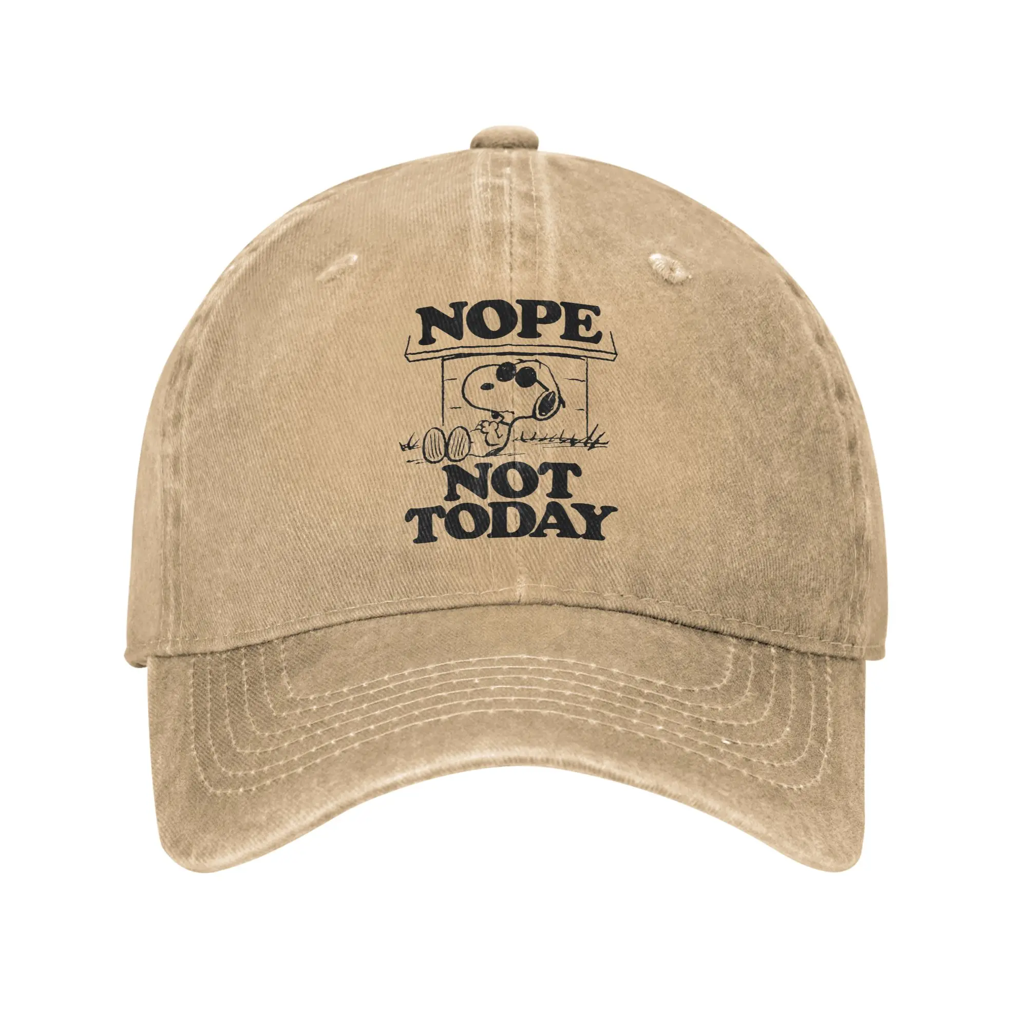 Snoopy Joe Cool Nope Not Today Baseball Caps Casual Distressed Denim Cartoon Snapback Cap Outdoor Unstructured Soft Hats Cap