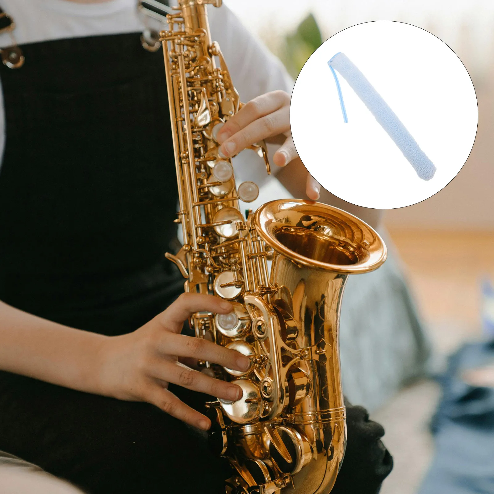 【1 unidad】herramientas de limpieza de instrumentos para saxofón clarinete flauta cielo paño de algodón absorbente viento mantenimiento Musical tubo de hisopo
