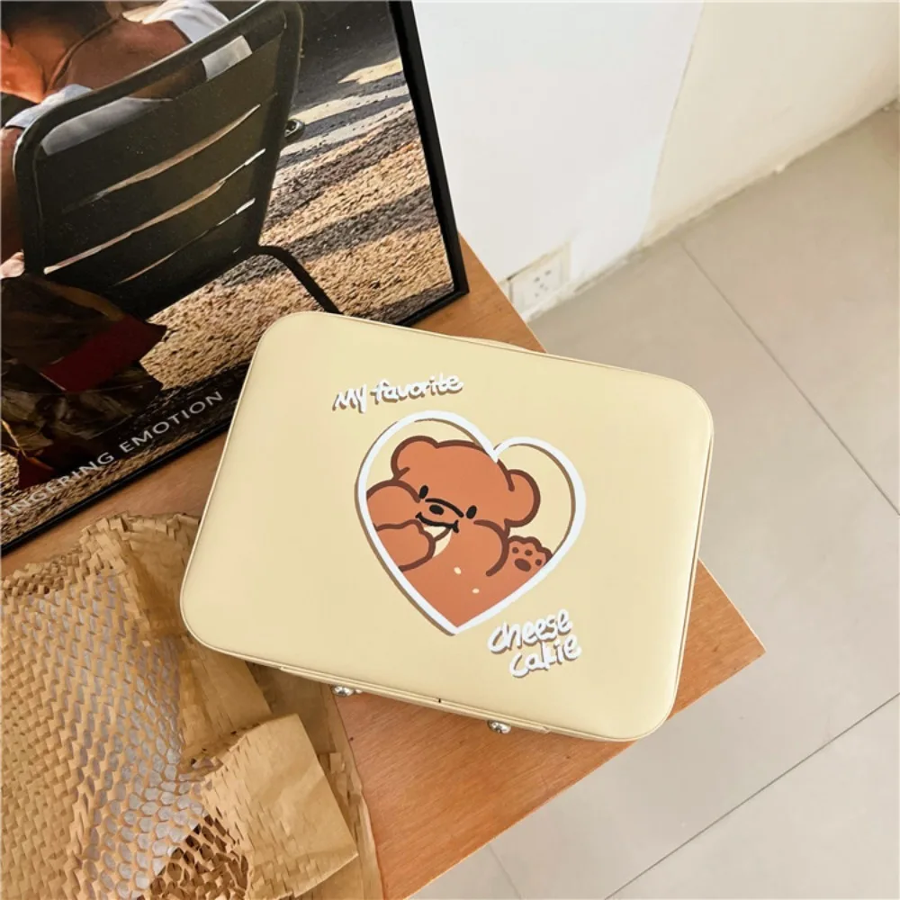 Cute Print Cosmetic Bag High Quality PU With Handle Makeup Box Waterproof Skincare Sorting Box