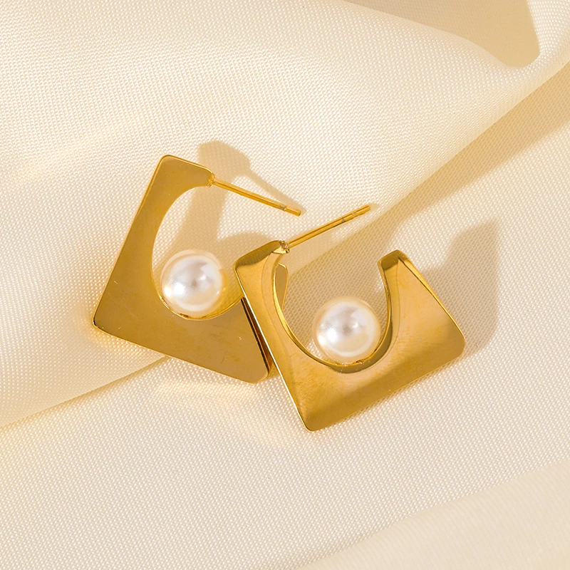 EILIECK 316L Edelstahl Geometrische Perlenkette Ohrringe Trendy Für Frauen Neues Party-Geschenk Goldfarben Wasserdichtes Schmuckset – Detail 18