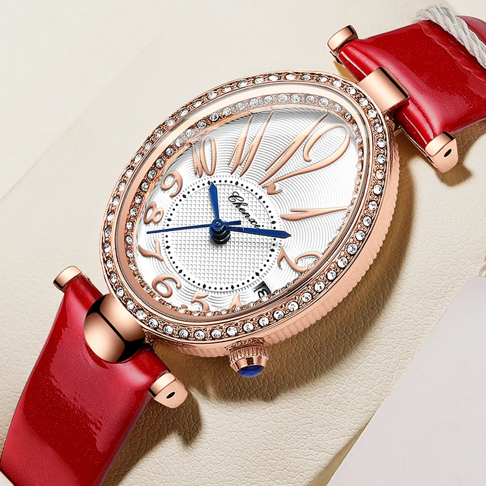 

CHENXI Роскошные женские часы-браслет, лучший бренд, модные повседневные женские кварцевые часы, водонепроницаемые кожаные платья, женские наручные часы