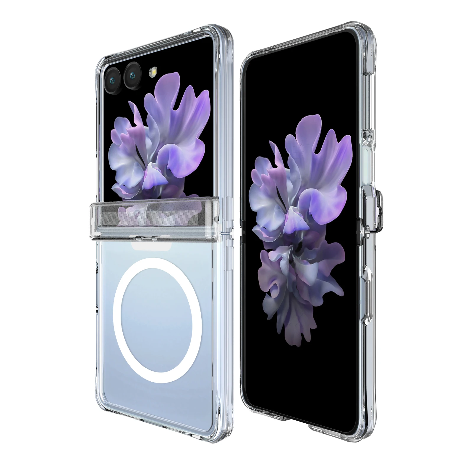 For Samsung Galaxy Z Flip 8 Case New Crystal Transparent For Magsafe Magnetic Axis Protect Cover For Galaxy z Flip8 Shell Bumper