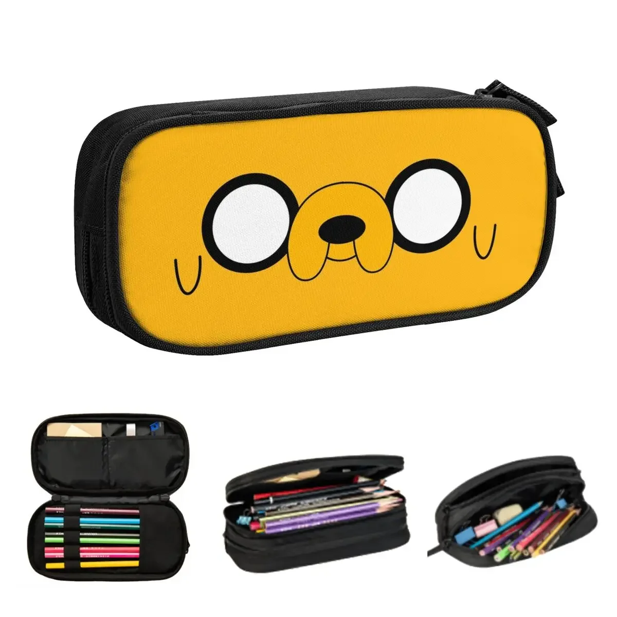 Adventure Time Jake's Eyes Pencil Cases Large Capacity Pen Bags Pen Box Pencil Pouch For Boys Girls Students Stationery Office