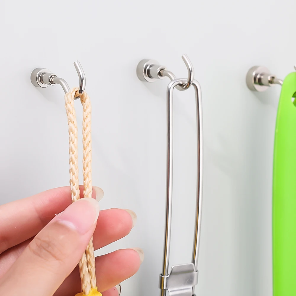 10/30/50PCS Strong Magnetic Hook Heavy Duty Magnet Hanger Hook For Keys Coat Storage Multi-Purpose Fridge Sticker - view 4