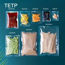 TETP 100Pcs Transparent Nylon Vacuum Bags Home Liquid Seasoning Sauce Sealing Food Storage Fruit Fresh Packaging Kitchen Favor