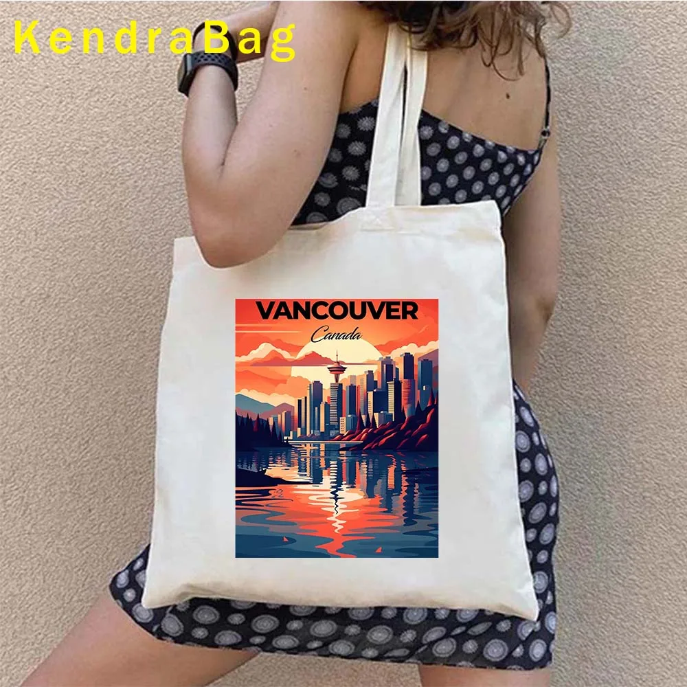 Toronto Quebec Montreal Canada Abstract City Landscape Vancouver Whistler Ottawa Canadian Halifax Calgary Poster Gift Totes Bags