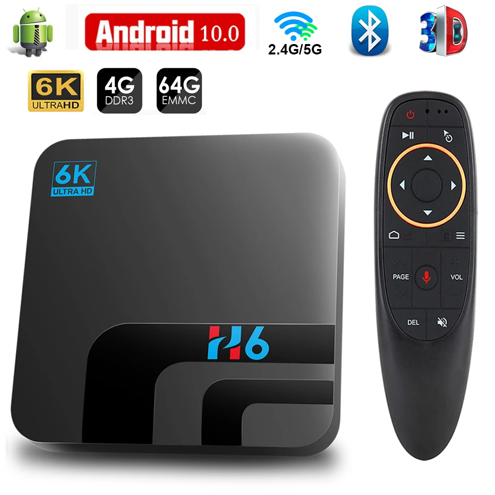 New! Android TV Box Android 10 4GB 64GB 32GB 6K 3D Video H.265 Media Player 2.4G 5GHz Wifi Bluetooth Set top box Smart TV Box