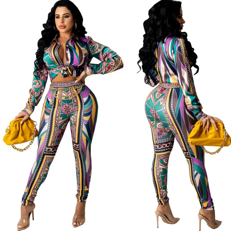 

SMR10834 New New Casual Fashion Digital Print Set Two-Piece Set