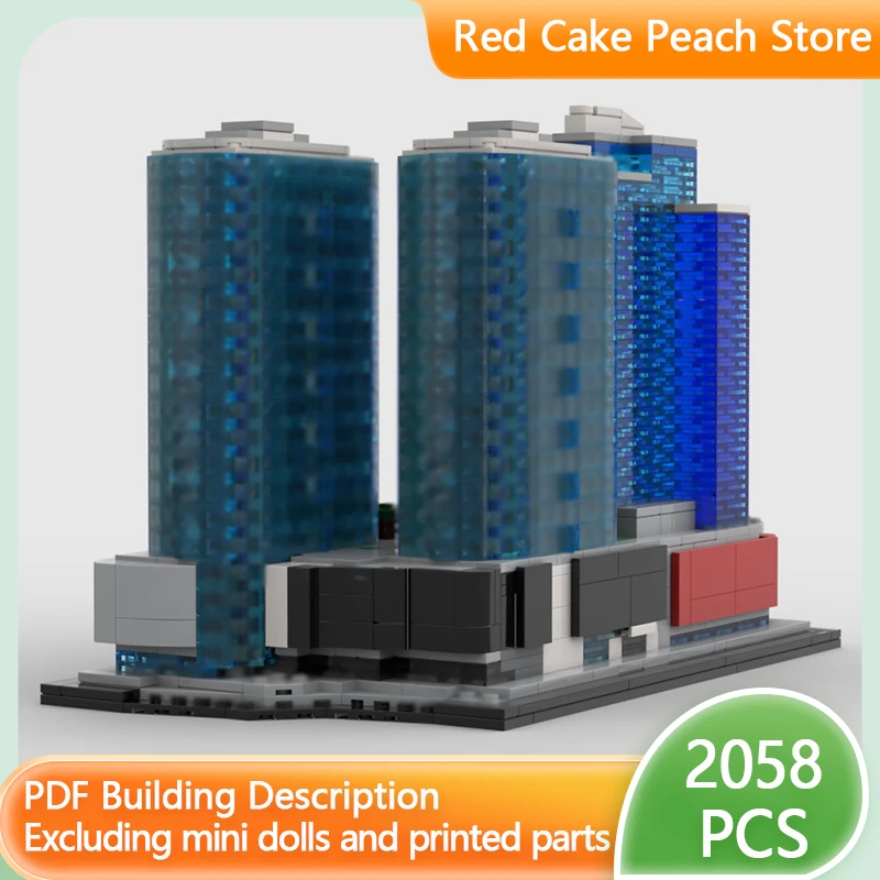 

City Street View Model MOC Building Bricks Luxury Residential Towers Modular Technology Children Holiday Gifts Assemble Toy Suit