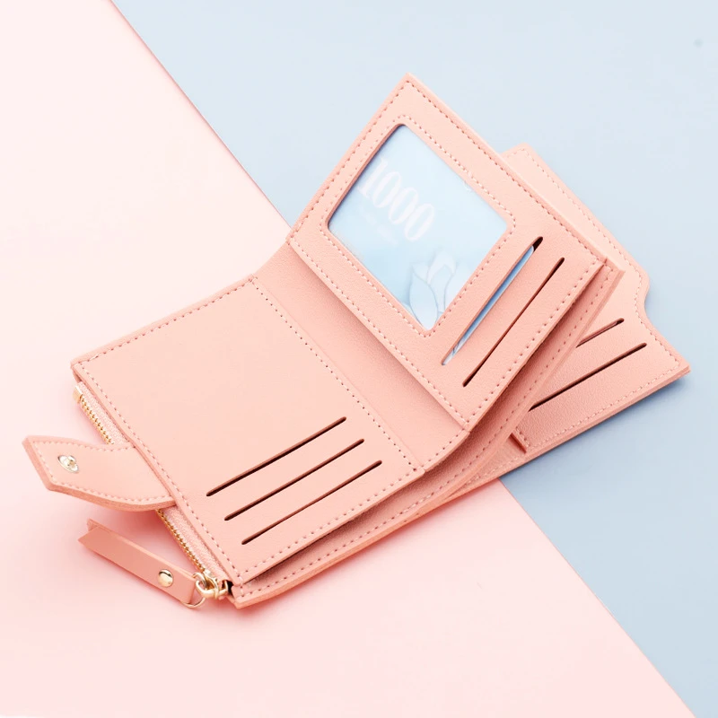 Новый кожаный женский кошелек с застежкой, маленький и тонкий карман для монет, женские кошельки, держатели для карт, роскошные брендовые кошельки, дизайнерский кошелек