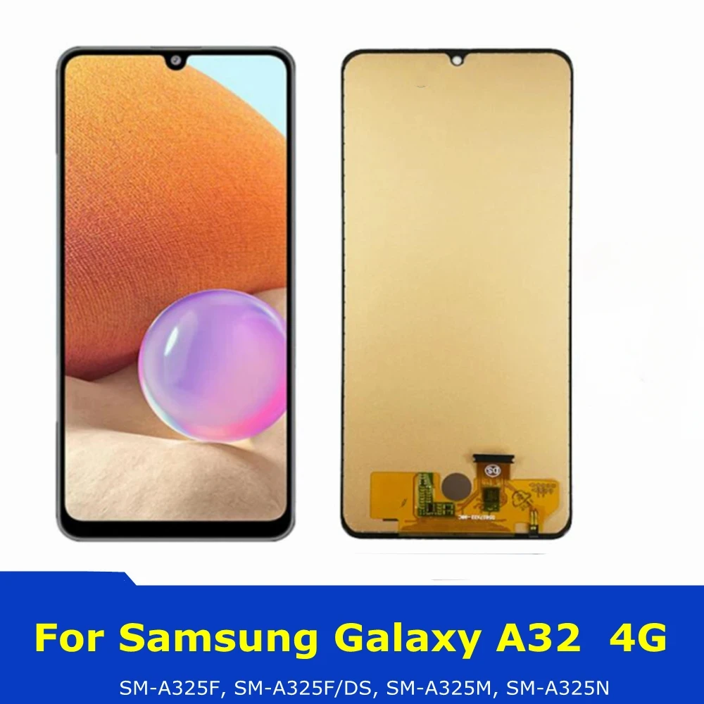 6.4 "TFT عرض لسامسونج غالاكسي A32 4G LCD A325 A325F عرض مجموعة المحولات الرقمية لشاشة تعمل بلمس استبدال أجزاء