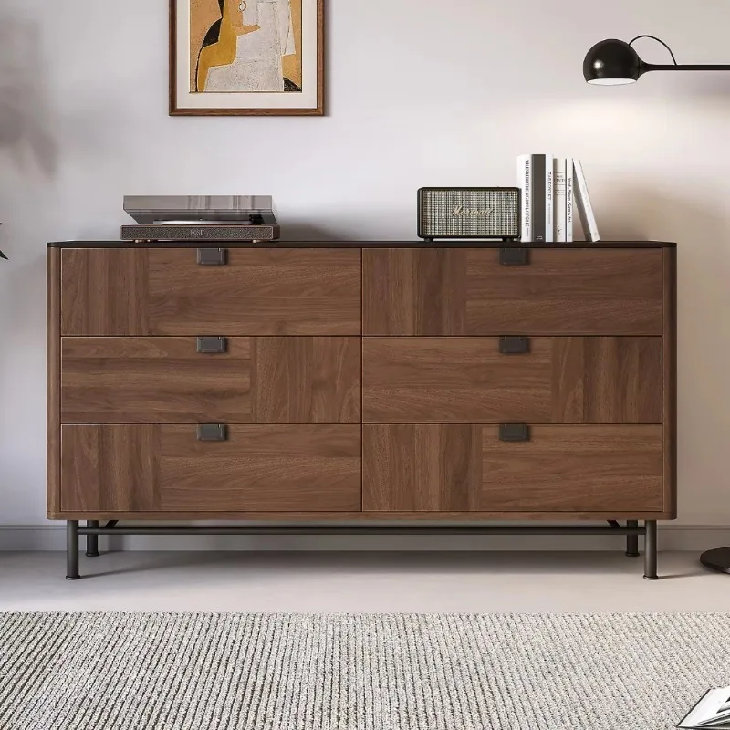 Luxury High Gloss Walnut Sideboard Modern Solid Wood Dining Cabinet Designer Storage Credenza Living Room Furniture Decor