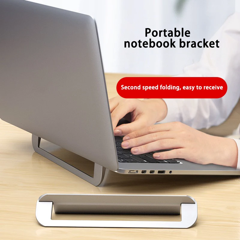 Portable Laptop Stand for Desk Zinc Alloy Foldable Notebook Laptop Stand Adjustable Tablet Base for 11/13/17 Inch PC Notebook