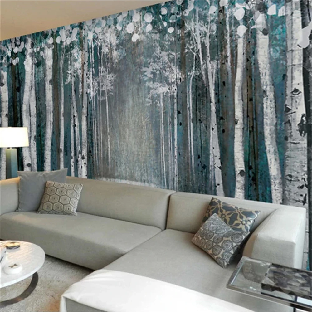

custom birch tree wallpapers for living room wall covering bedroom TV background wallpaper mural 3D wall sticker home decoration