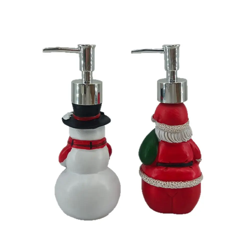 Santa Shaped Christmas Soap Dispenser Snowman Shaped Refillable Refillable Pump Bottle Smooth Press Pump Cartoon Design