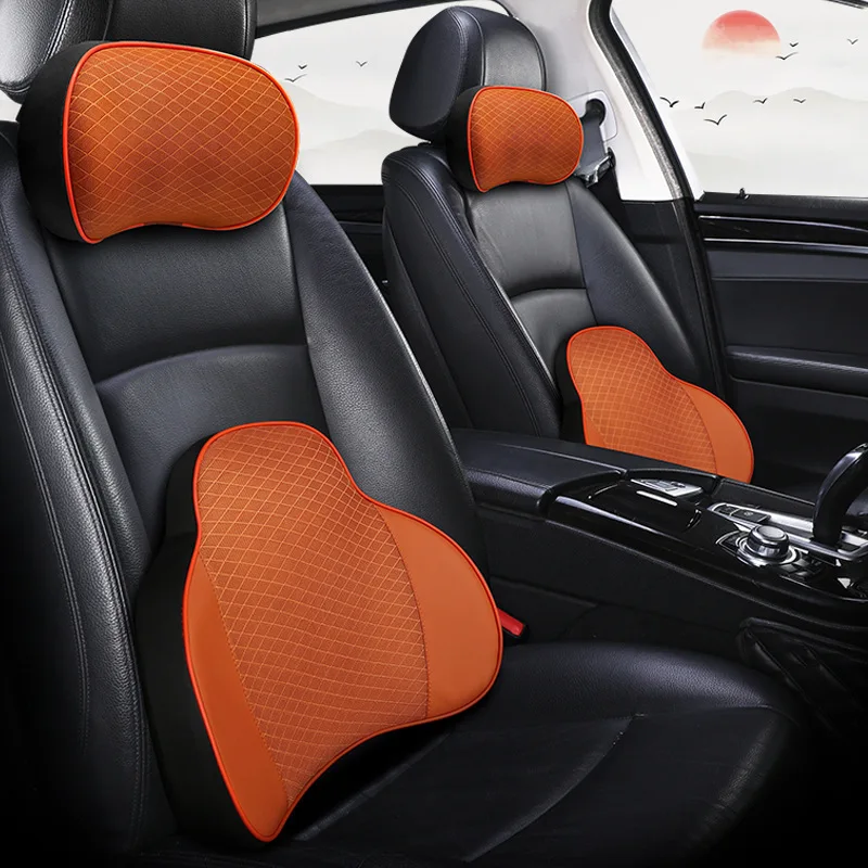 Car Headrest Driving Lumbar Memory Foam Support Rebound To Protect The Lumbar and Cervical Vertebrae Car Interior Supplies