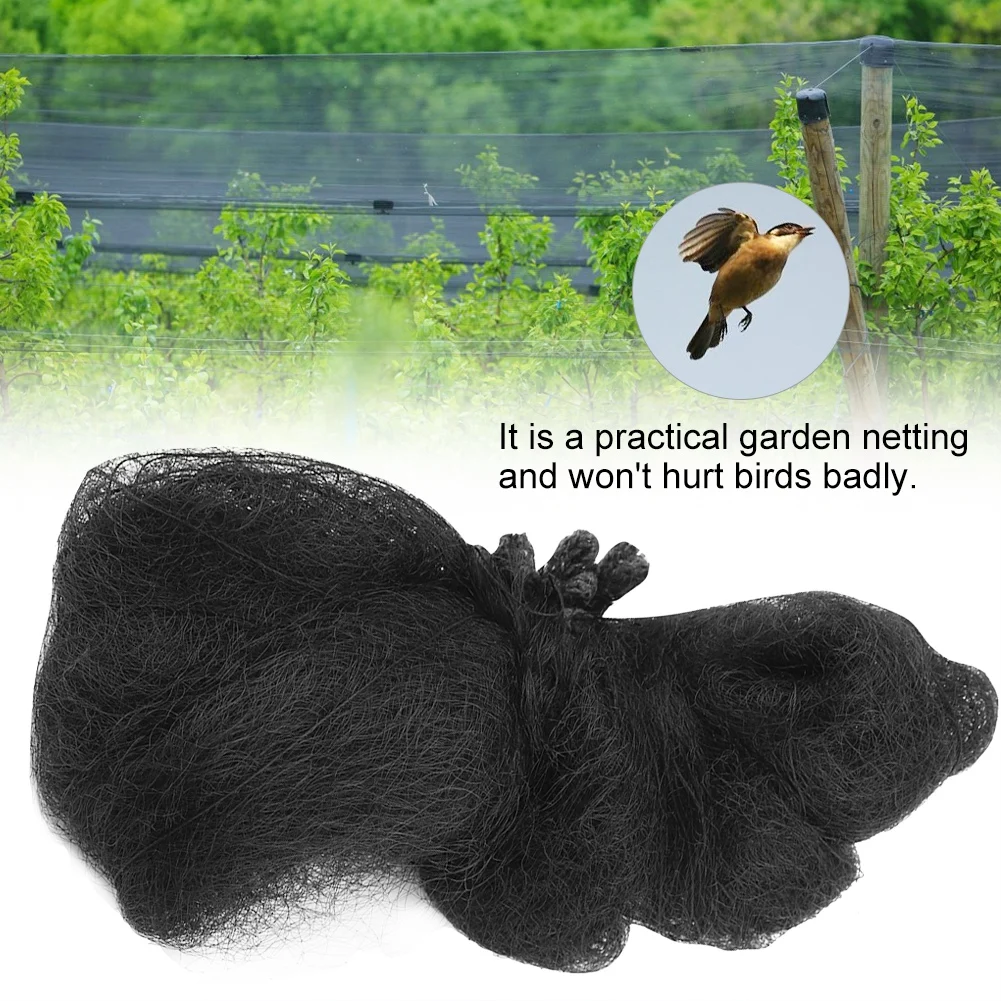 3x12M Black Anti Bird Mesh Garden Birds Netting Crops Fruits Vegetables Protection Net