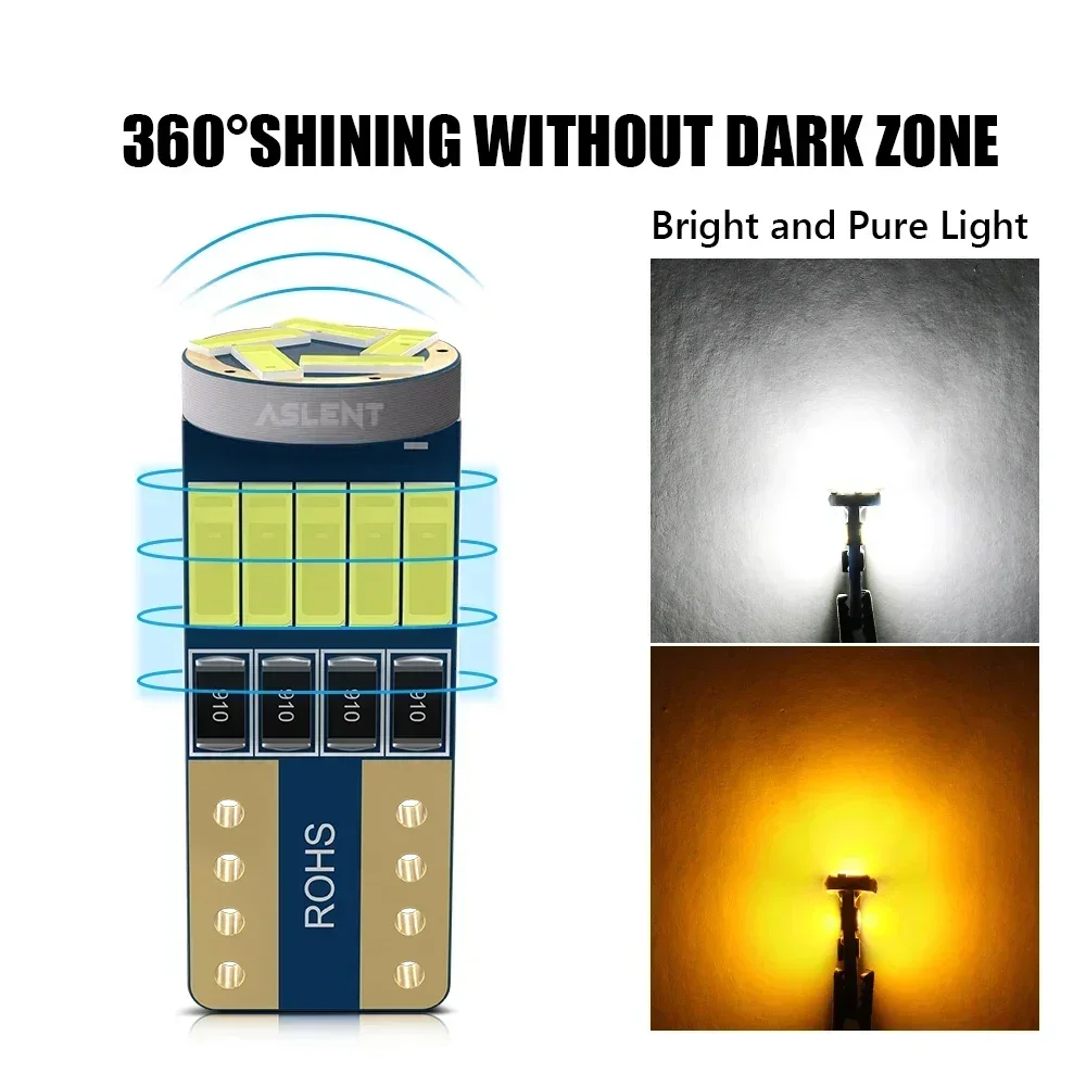 Ampoules LED Canbus T10 W5W 194 4014 SMD 15, Lumière Intérieure de Voiture Blanche Brave Free, 12V, 20 Pièces