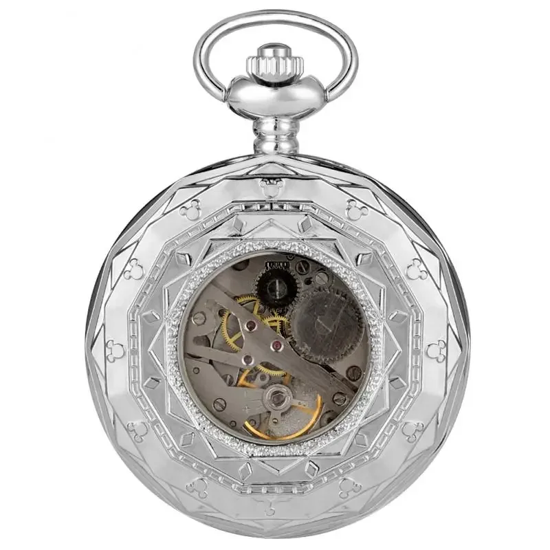 Vintage Hand Winding Mechanical Pocket Watch Classic Open Face Clock Pendant Chain For Men Ladies Relogio De Bolso Gift