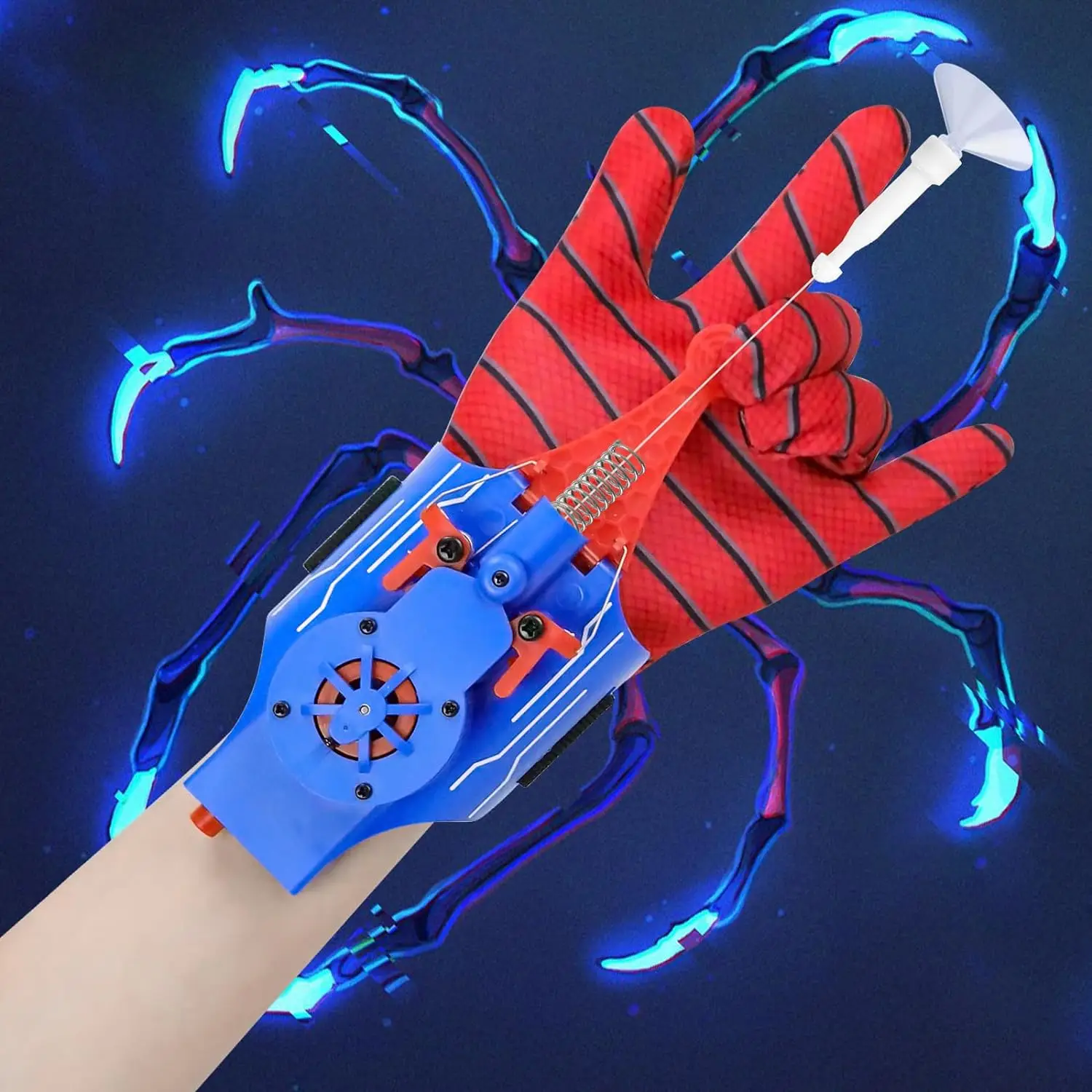 20Sets Spider Launcher Spitting Gloves Sticky Wall Bullet Gun Suction Cup Projectile Toys Children\'s Wrist Launch Spitting Toys